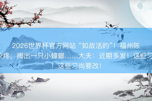 2026世界杯官方网站 “如故活的”！福州陈女士耳朵疼，掏出一只小蟑螂……大夫：近期多发！这些习尚要改！