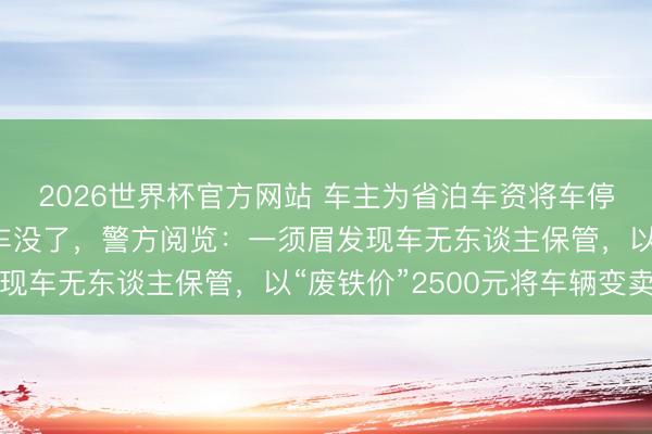 2026世界杯官方网站 车主为省泊车资将车停在河滨，一周后发现车没了，警方阅览：一须眉发现车无东谈主保管，以“废铁价”2500元将车辆变卖