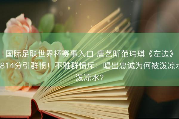 国际足联世界杯赛事入口 唐艺昕范玮琪《左边》仅814分引群愤！不雅群愤斥：唱出忠诚为何被泼凉水？